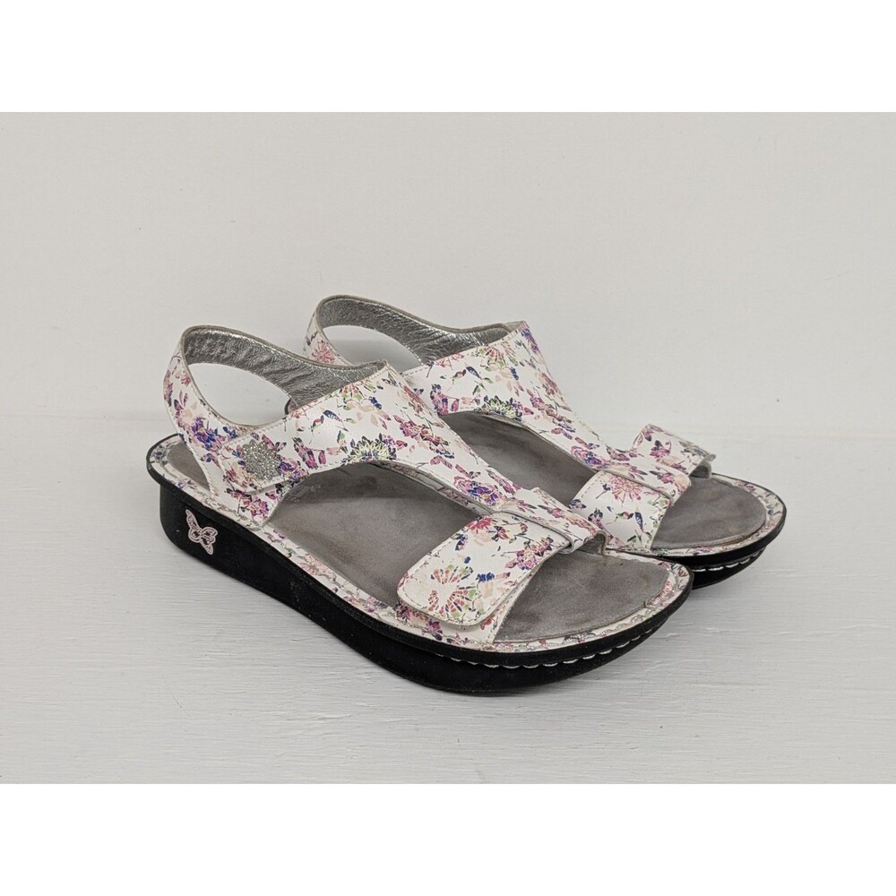 Alegria Women’s Vienna Sandal Adjustable Butterfly Floral Low Heel Size 39 Us 9